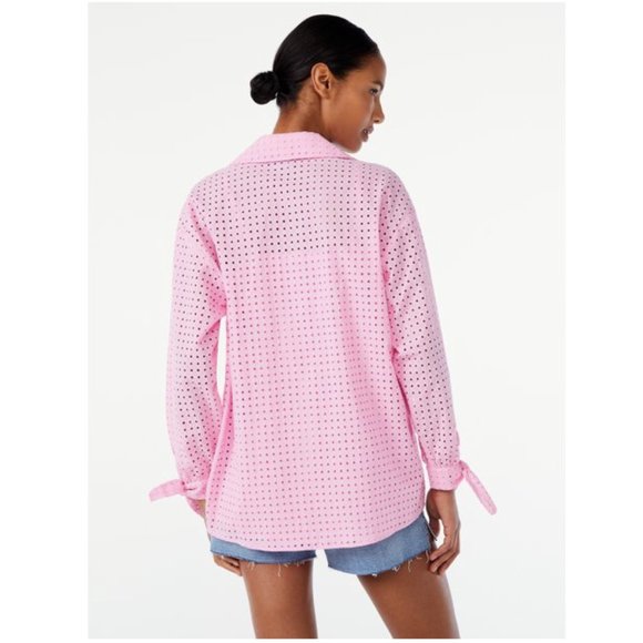 Pink eyelet button up - Picture 4 of 7